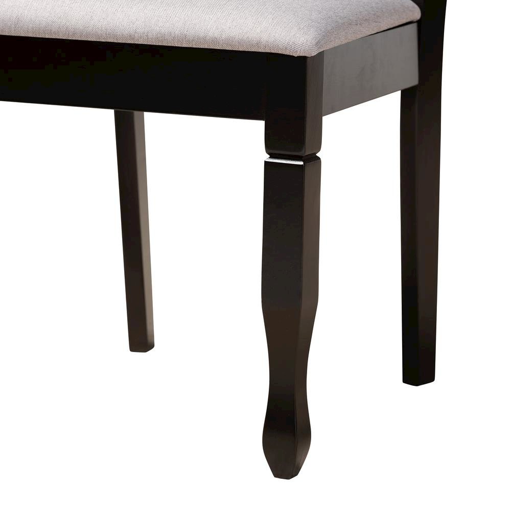 Maya Modern Grey Fabric and Espresso Brown Finished Wood 5-Piece Dining Set
