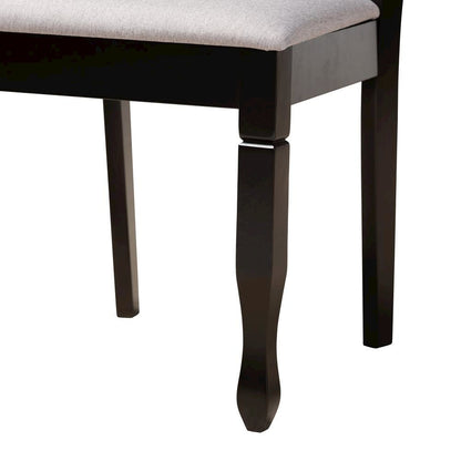 Maya Modern Grey Fabric and Espresso Brown Finished Wood 5-Piece Dining Set