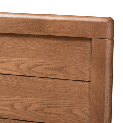 Artemis Mid-Century Modern Walnut Brown Finished Wood Full Size Platform Bed