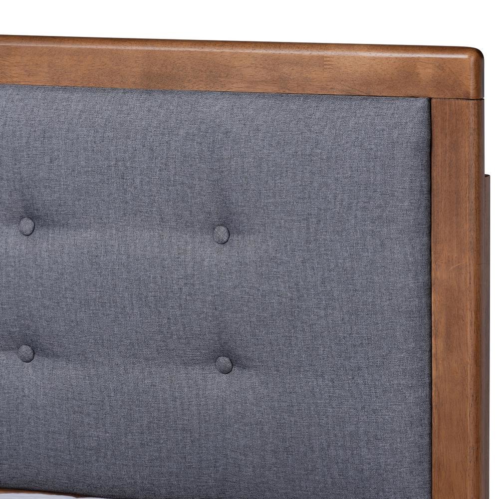 Ash Walnut Brown Finished Wood Full Size Platform Bed