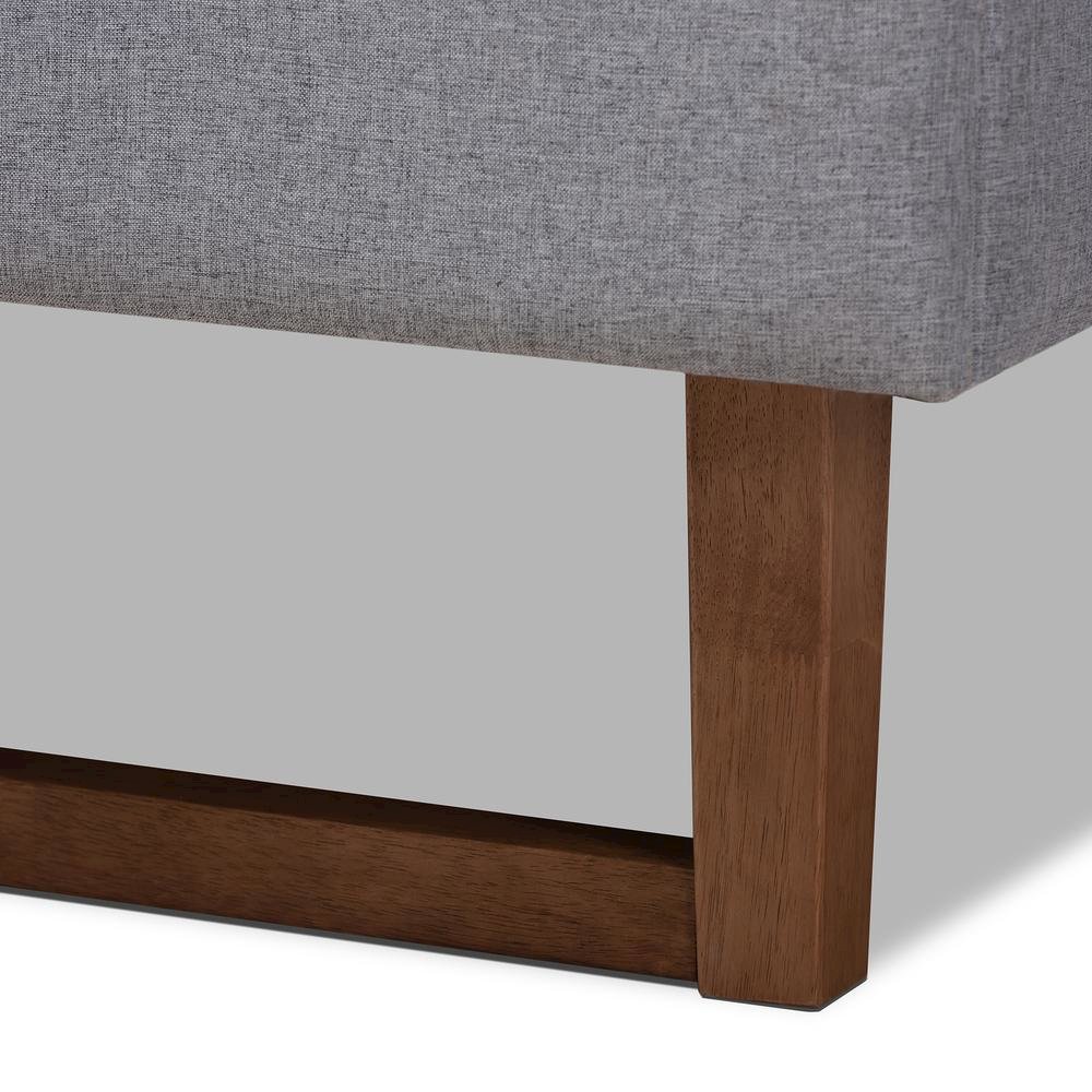 Walnut Brown Finished Wood Full Size Platform Bed Frame