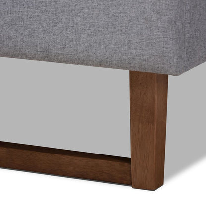 Walnut Brown Finished Wood Full Size Platform Bed Frame