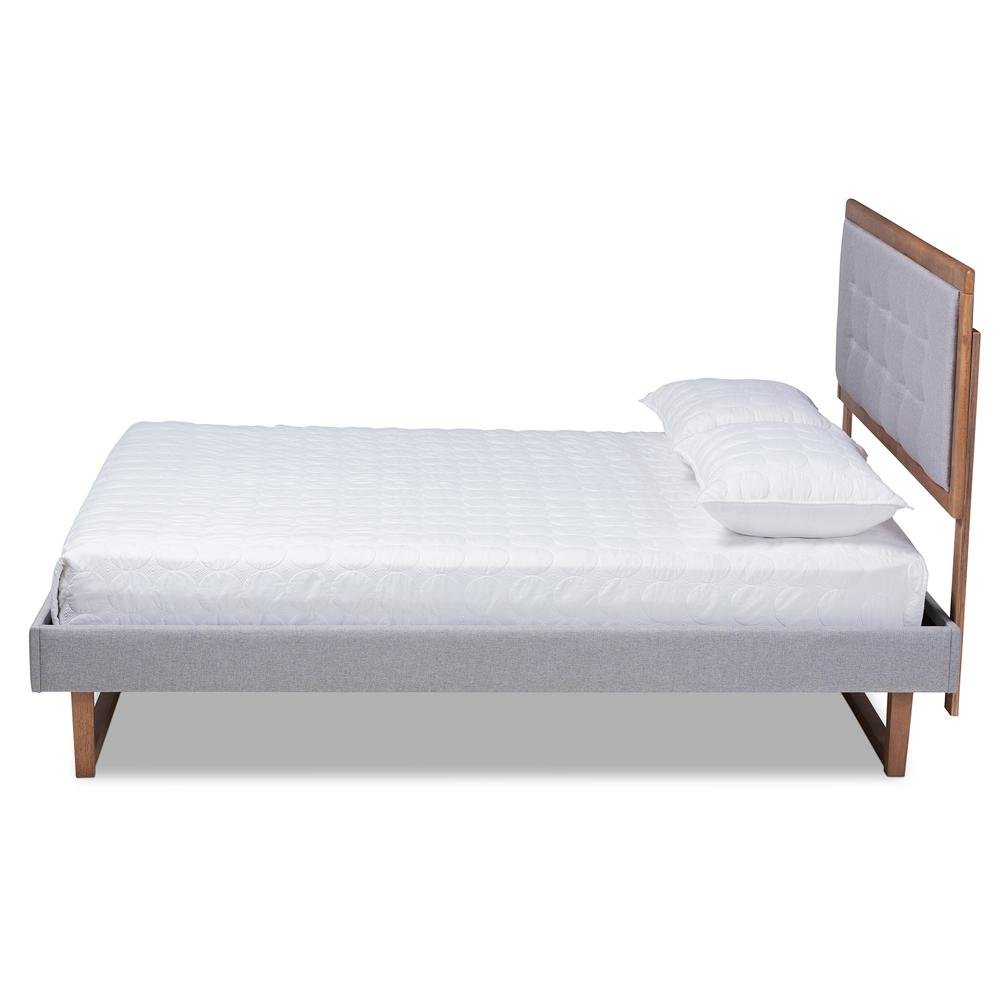 Ash Walnut Brown Finished Wood Full Size Platform Bed