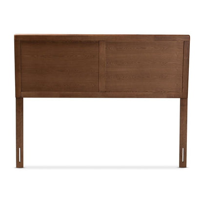 Raya Mid-Century Modern Walnut Brown Finished Wood Full Size Headboard