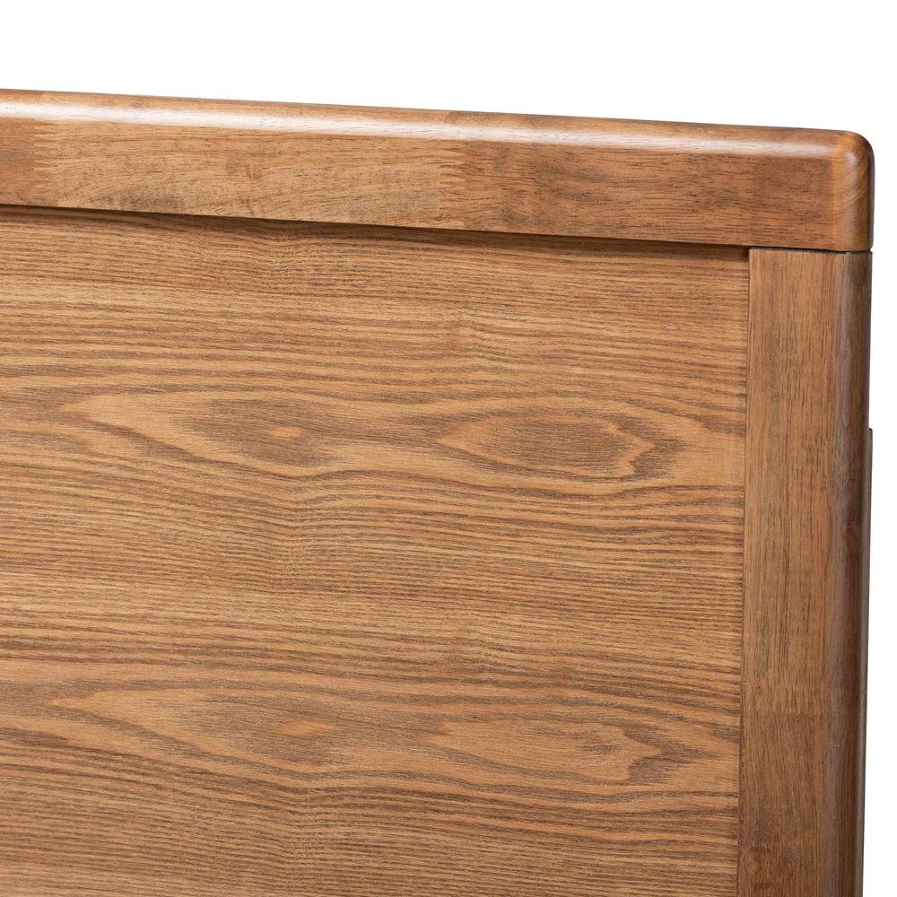 Raya Mid-Century Modern Walnut Brown Finished Wood King Size Headboard
