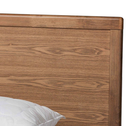 Walnut Brown Finished Wood King Size 3-Drawer Platform Storage Bed