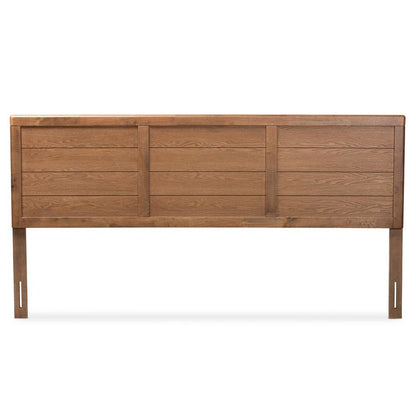 Seren Mid-Century Modern Walnut Brown Finished Wood King Size Headboard
