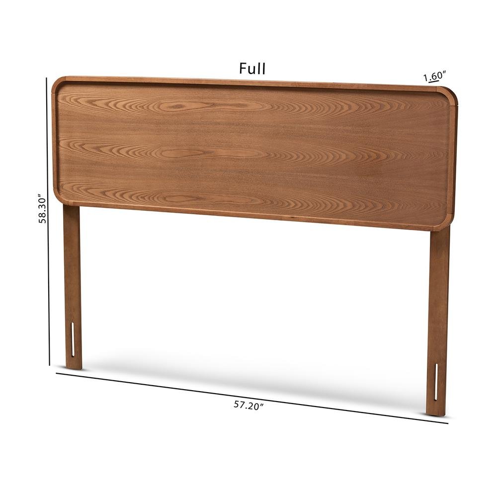 Mailene Mid-Century Modern Walnut Brown Finished Wood Full Size Headboard