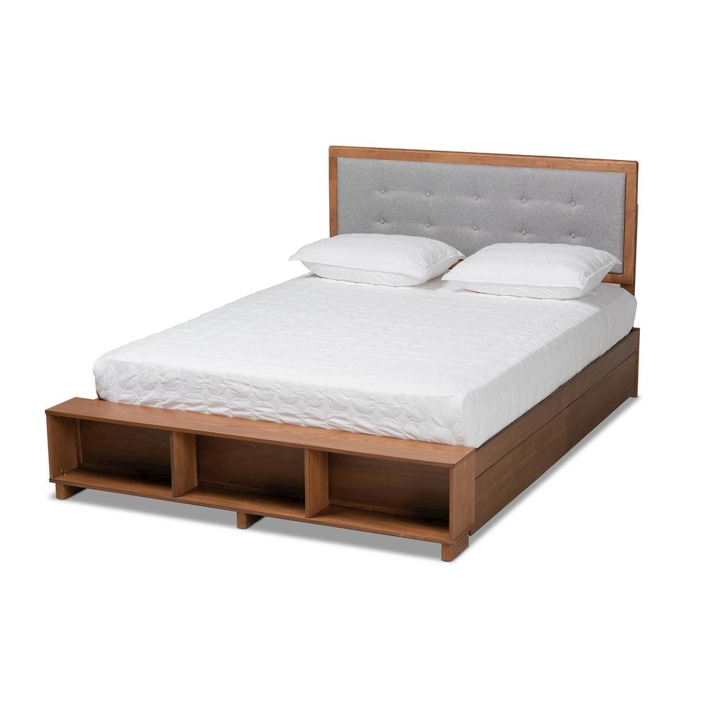 Walnut Brown Finished Wood 4-Drawer Full Size Platform Storage Bed