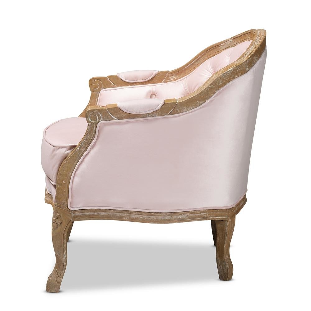 White-Washed Oak Wood Armchair