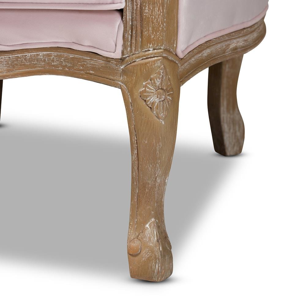 White-Washed Oak Wood Armchair