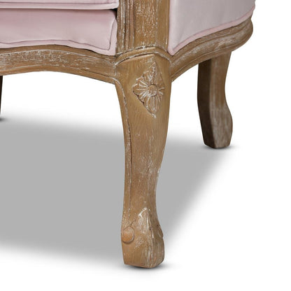 White-Washed Oak Wood Armchair