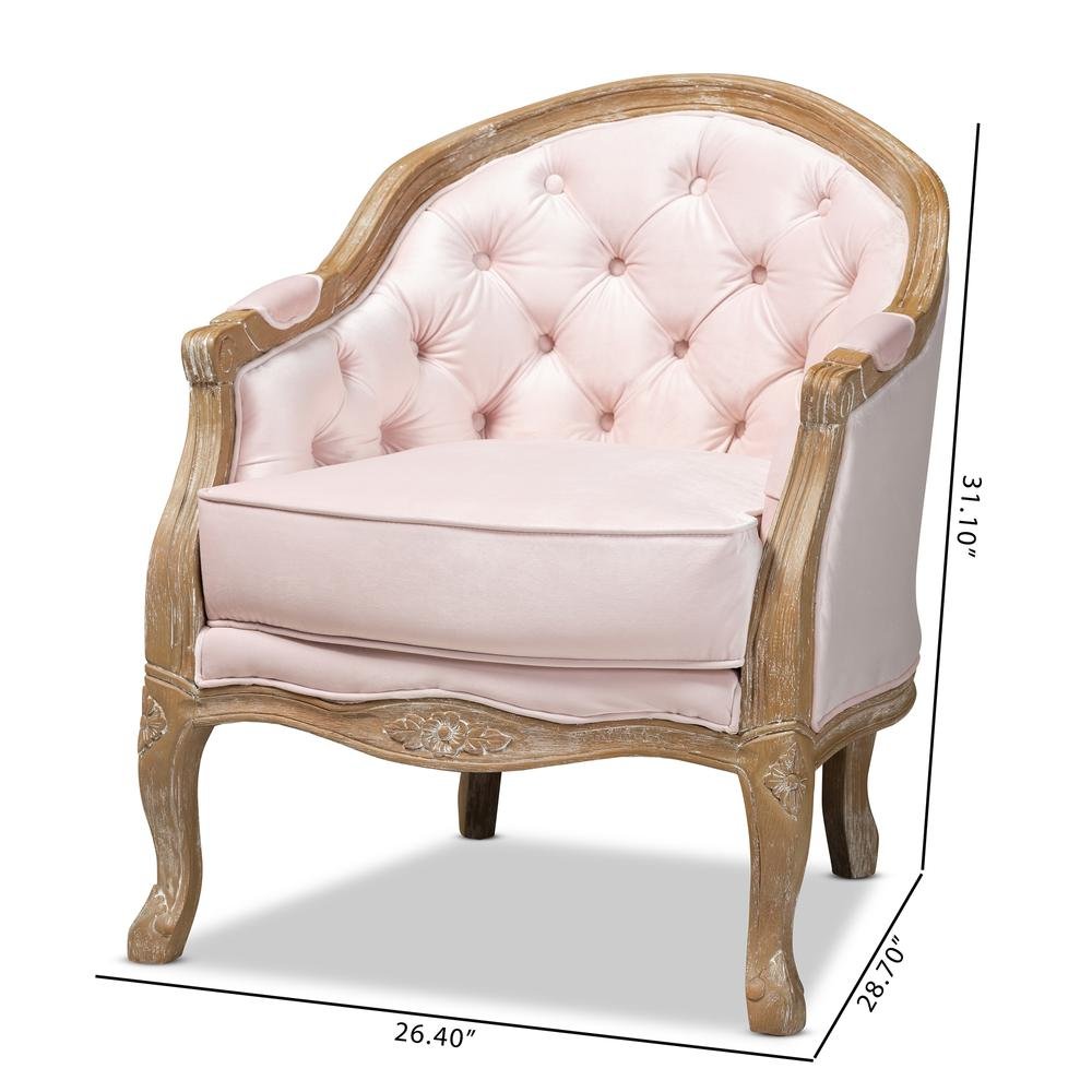 White-Washed Oak Wood Armchair