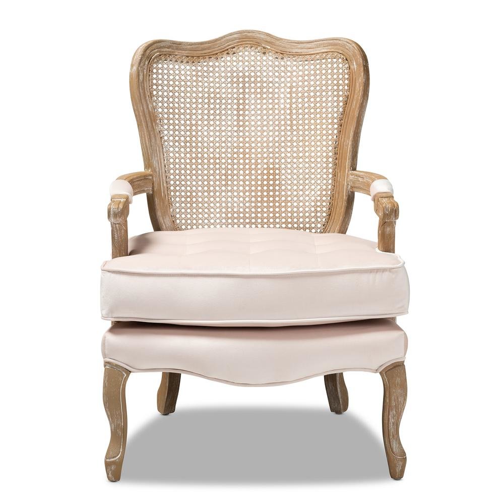 White-Washed Oak Wood Armchair