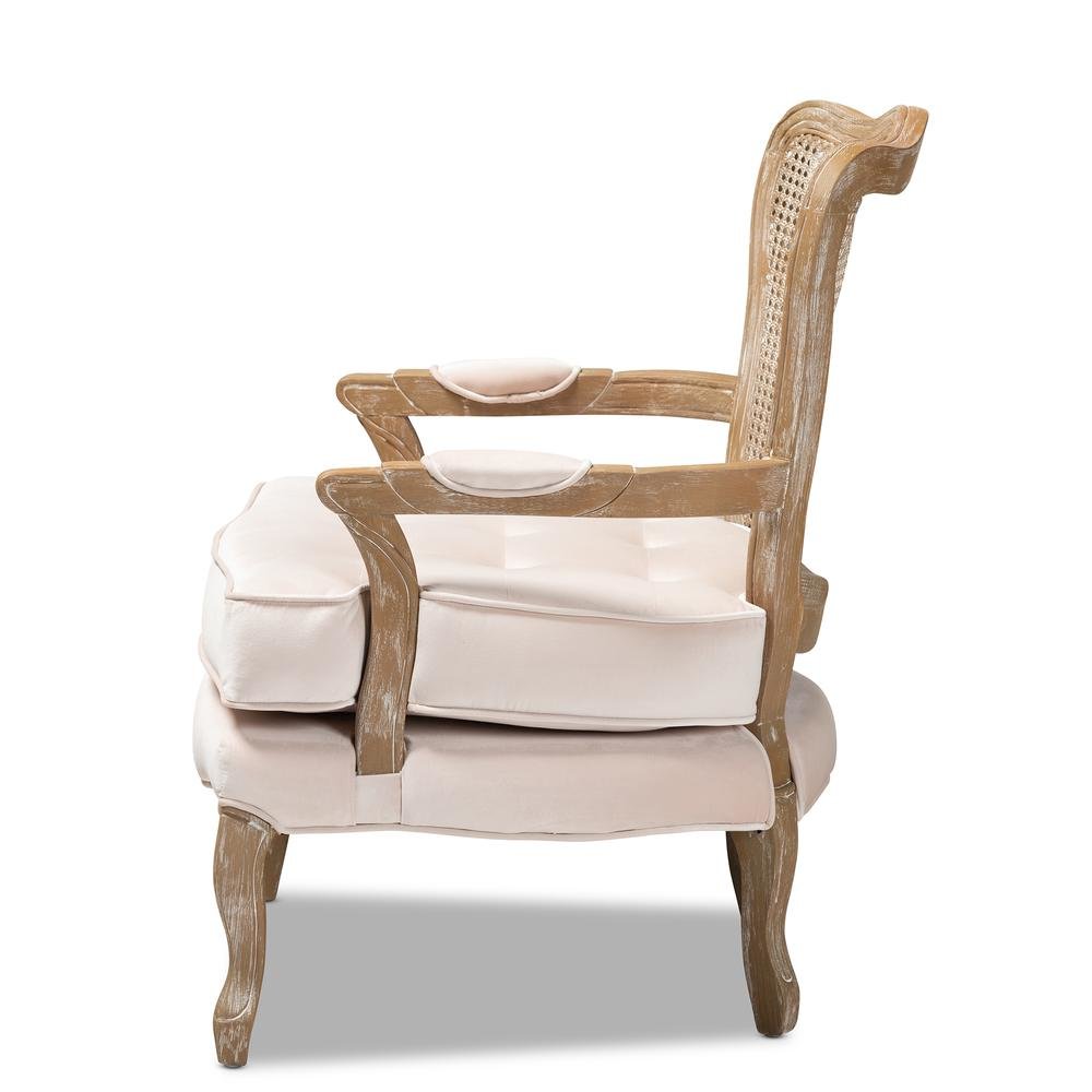 White-Washed Oak Wood Armchair