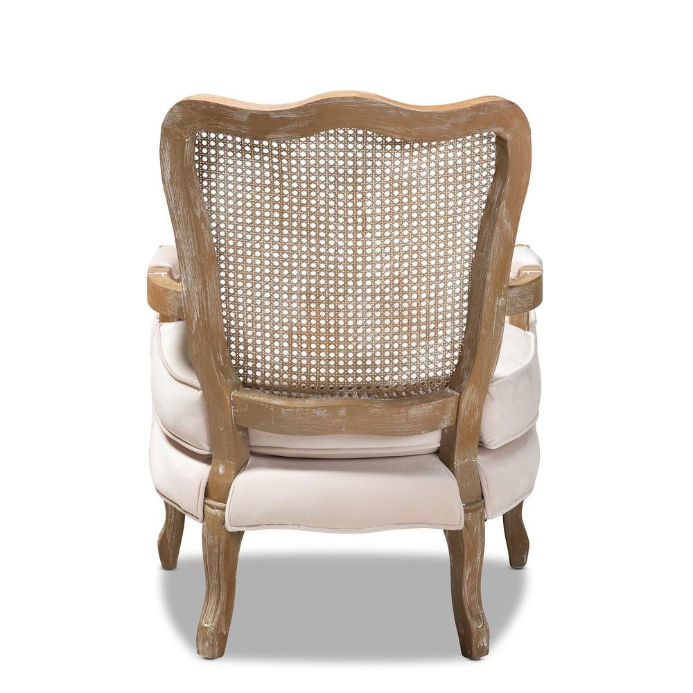 White-Washed Oak Wood Armchair