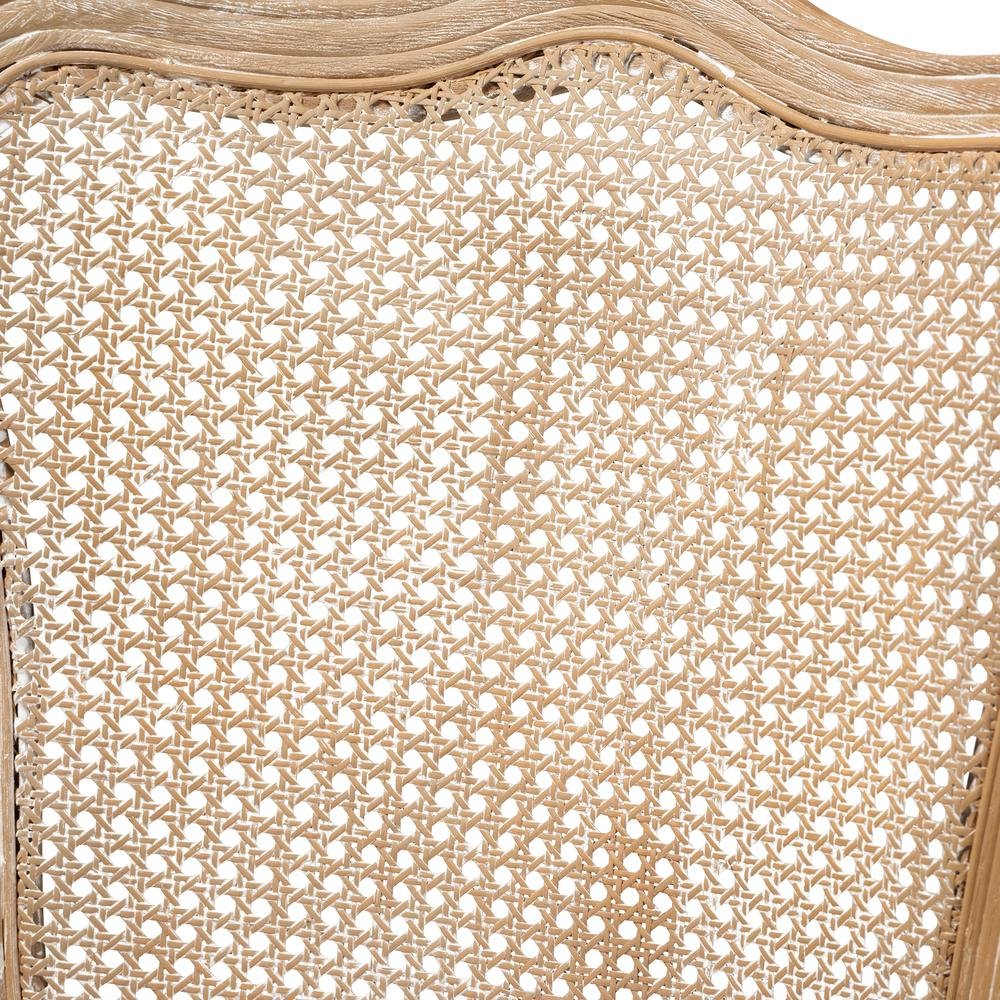 White-Washed Oak Wood Armchair