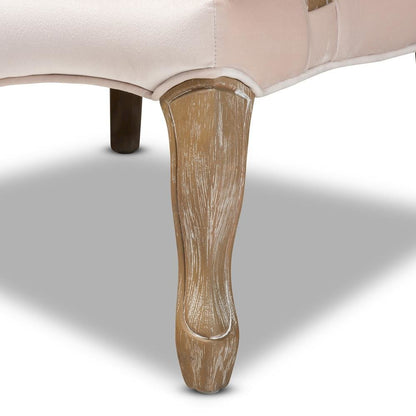 White-Washed Oak Wood Armchair