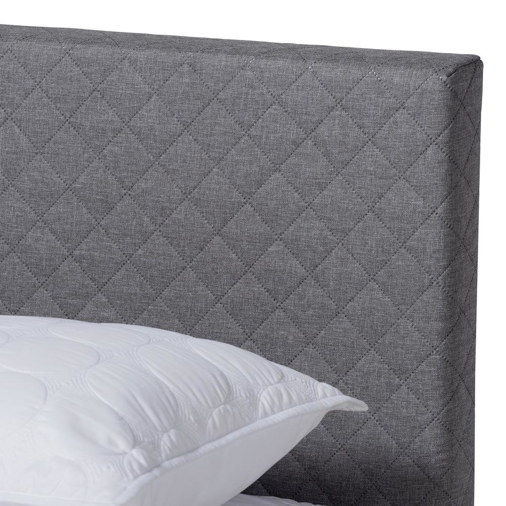 Aneta Modern and Contemporary Grey Fabric Upholstered King Size Platform Bed