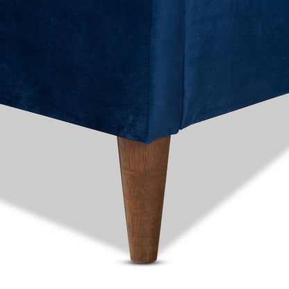 Frida Glam and Luxe Royal Blue Velvet Fabric Upholstered Full Size Bed