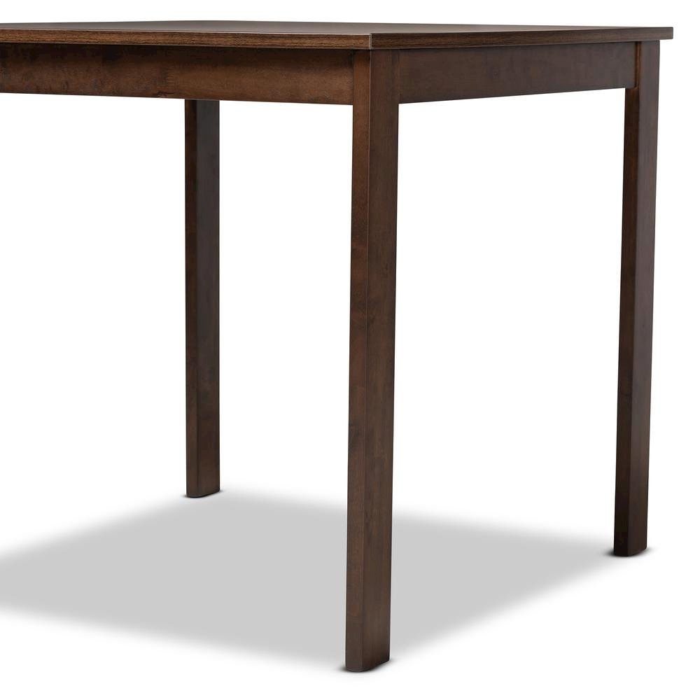 Gray Fabric Upholstered Dark Walnut-Finished 5-Piece Wood Dining Set