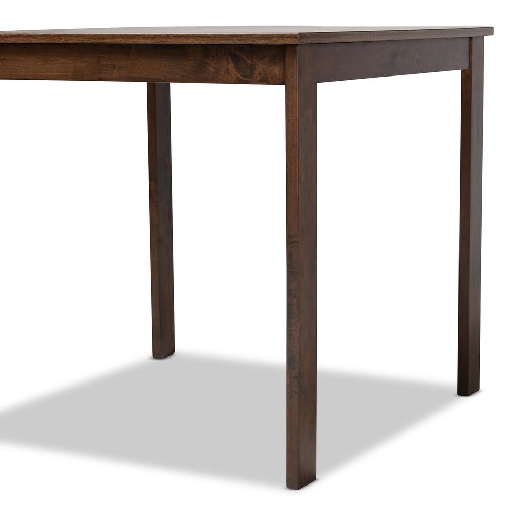 Beige Fabric Upholstered Dark Walnut-Finished 5-Piece Wood Dining Set