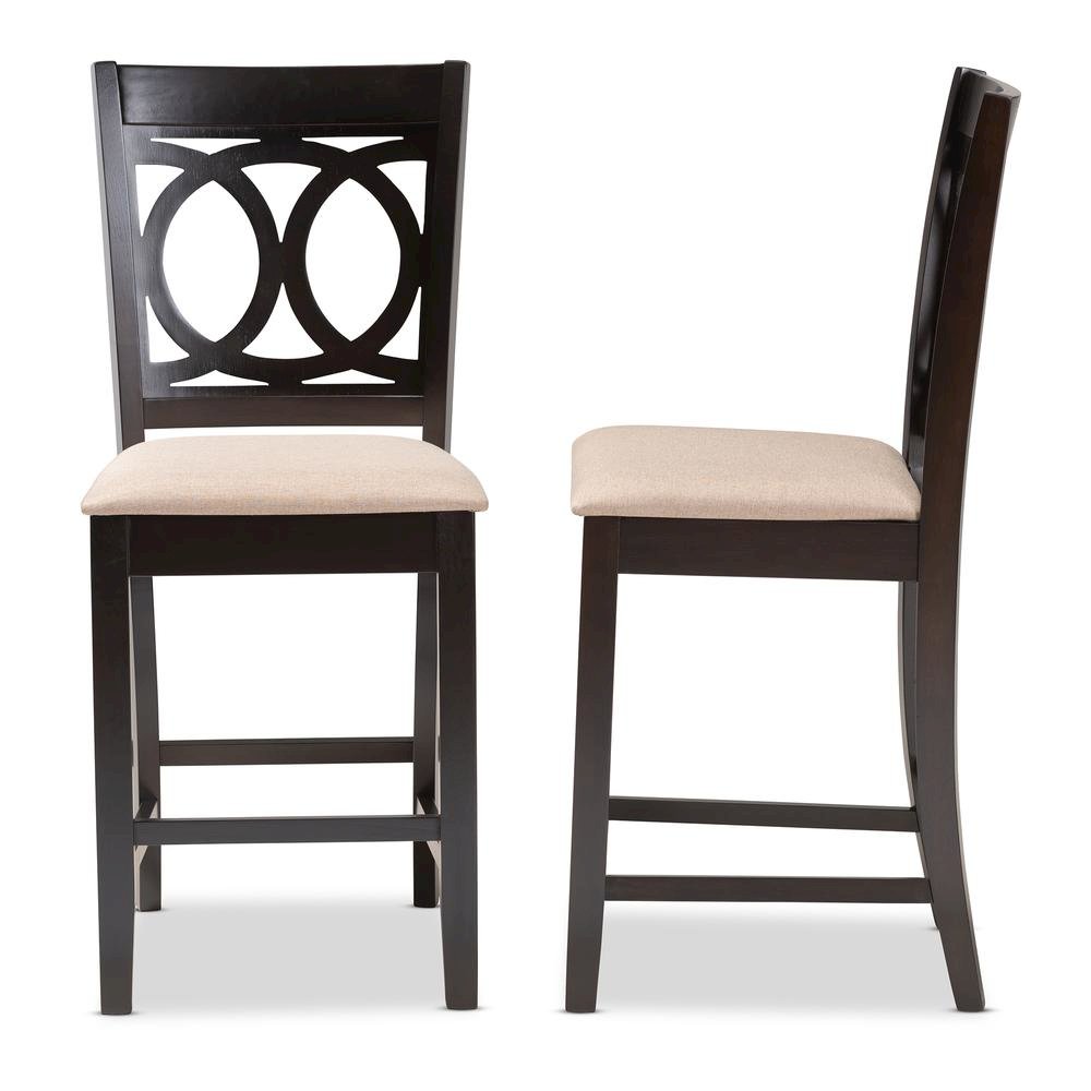 Espresso Brown Finished Wood 2-Piece Counter Height Pub Chair Set