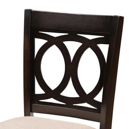 Espresso Brown Finished Wood 2-Piece Counter Height Pub Chair Set