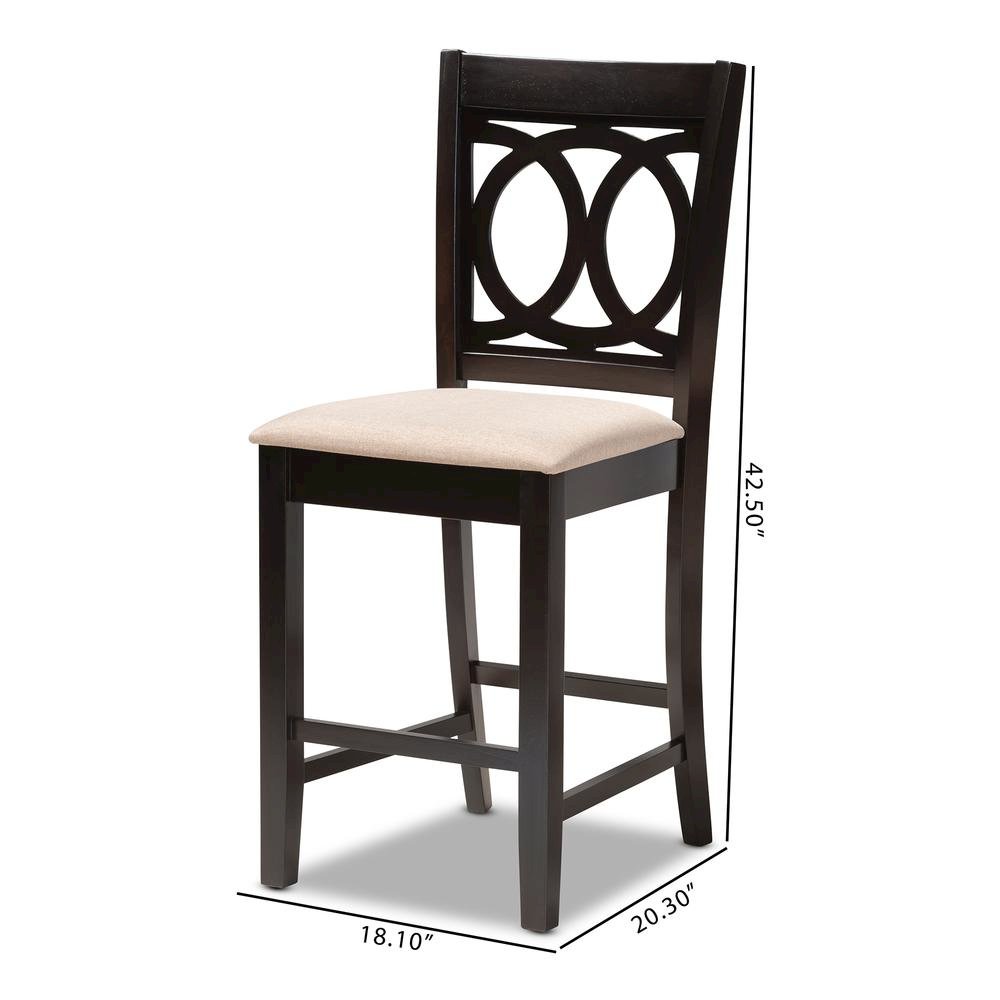 Espresso Brown Finished Wood 2-Piece Counter Height Pub Chair Set