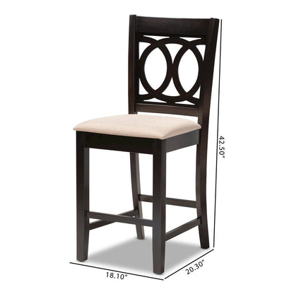 Espresso Brown Finished Wood 2-Piece Counter Height Pub Chair Set