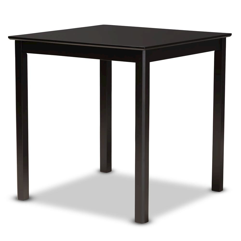 Sand Fabric Upholstered Espresso Brown Finished 5-Piece Wood Pub Set