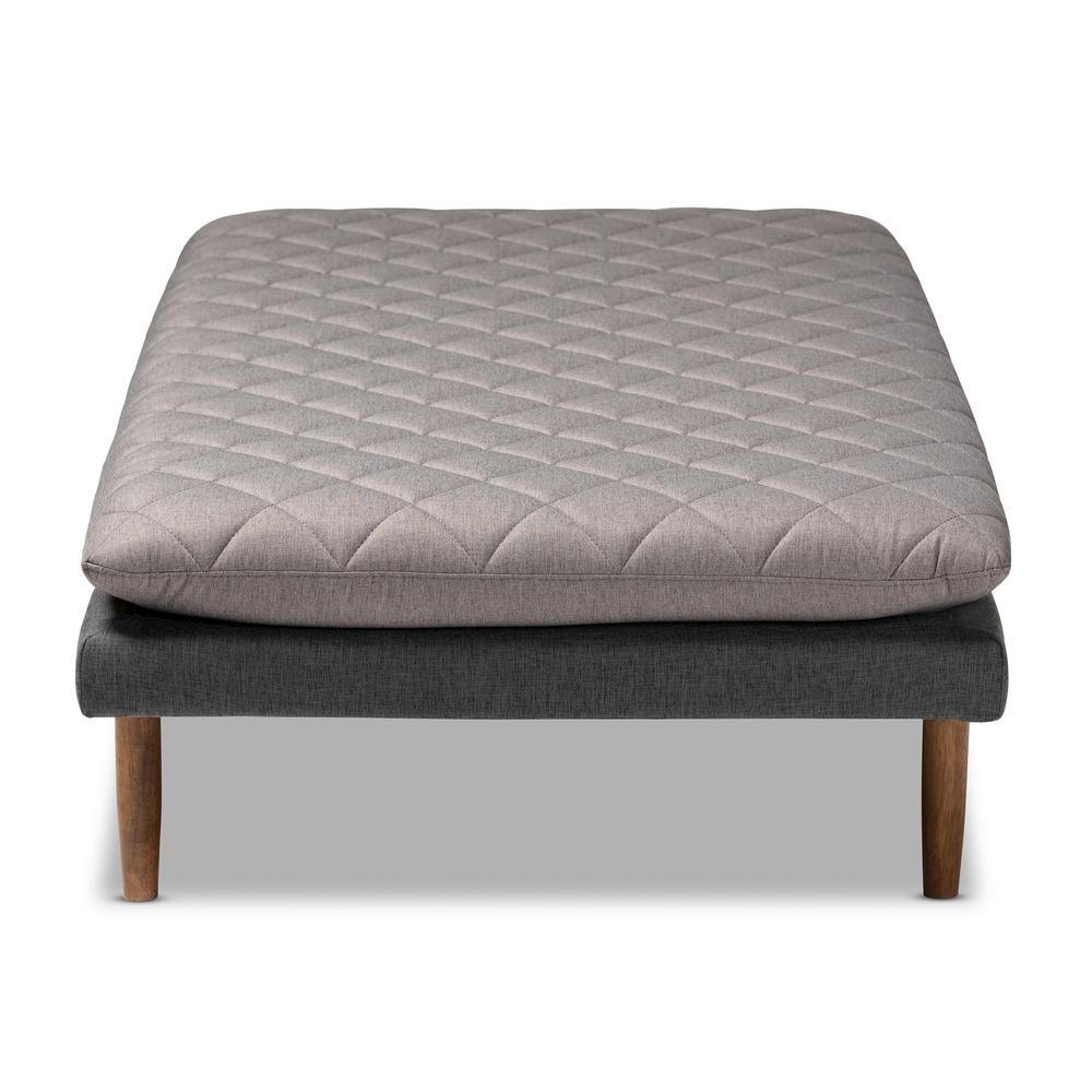 Two-Tone Grey Fabric Upholstered Walnut Finished Wood Daybed