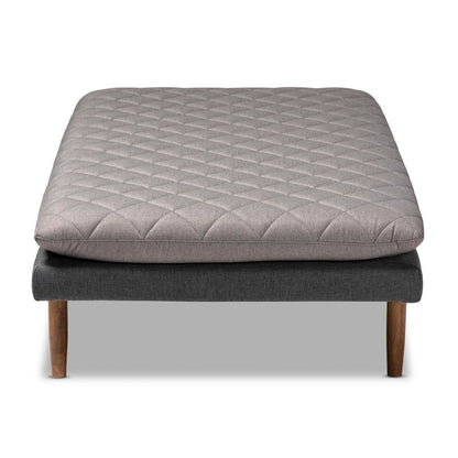 Two-Tone Grey Fabric Upholstered Walnut Finished Wood Daybed