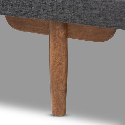 Two-Tone Grey Fabric Upholstered Walnut Finished Wood Daybed
