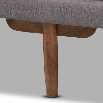 Marit Mid-Century Modern Grey Fabric Upholstered Walnut Finished Wood Daybed