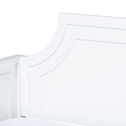 Traditional White Finished Wood Twin Size Daybed with Trundle