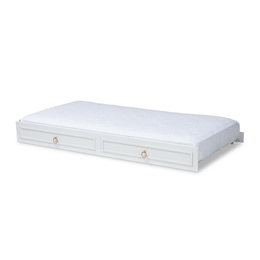 Mariana Classic and Traditional White Finished Wood Twin Size Trundle