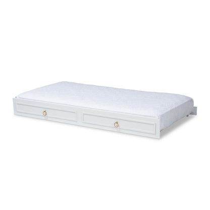 Mariana Classic and Traditional White Finished Wood Twin Size Trundle