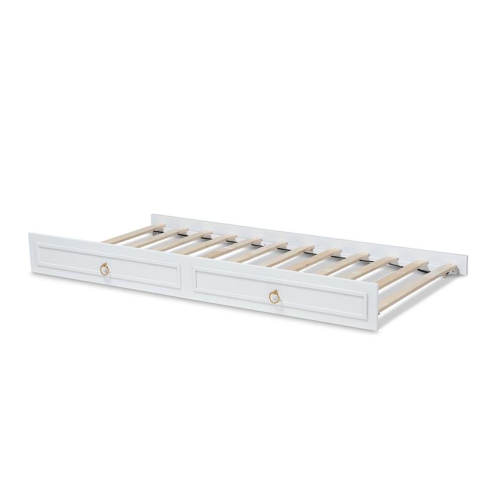 Mariana Classic and Traditional White Finished Wood Twin Size Trundle