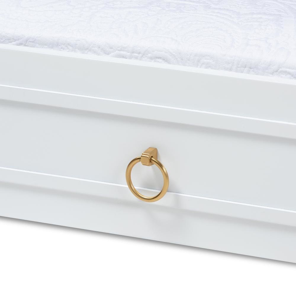 Mariana Classic and Traditional White Finished Wood Twin Size Trundle
