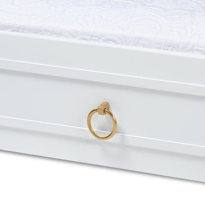 Mariana Classic and Traditional White Finished Wood Twin Size Trundle