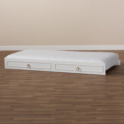 Mariana Classic and Traditional White Finished Wood Twin Size Trundle