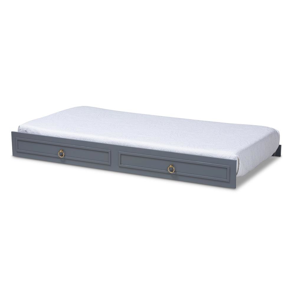 Mariana Classic and Traditional Grey Finished Wood Twin Size Trundle