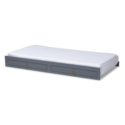 Mariana Classic and Traditional Grey Finished Wood Twin Size Trundle