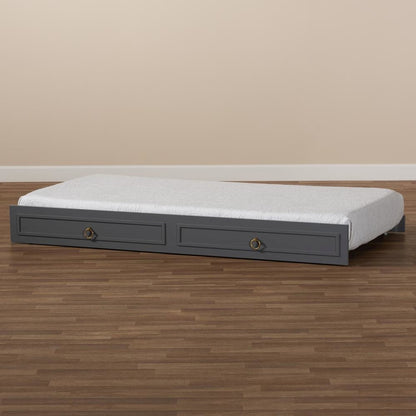 Mariana Classic and Traditional Grey Finished Wood Twin Size Trundle