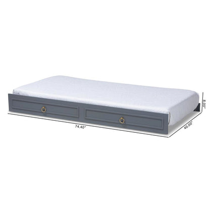 Mariana Classic and Traditional Grey Finished Wood Twin Size Trundle