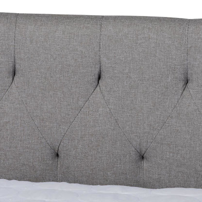 Light Grey Fabric Upholstered Full Size Daybed with Roll-Out Trundle Bed