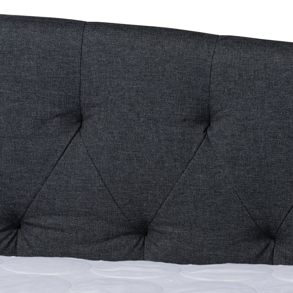 Delora Modern and Contemporary Dark Grey Fabric Upholstered Queen Size Daybed