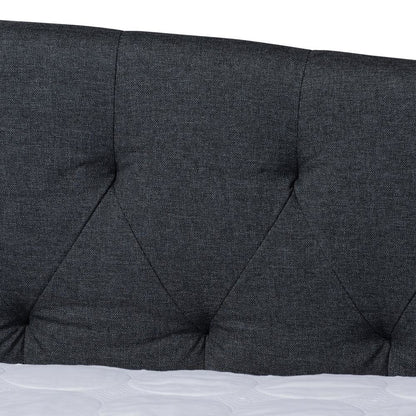 Delora Modern and Contemporary Dark Grey Fabric Upholstered Queen Size Daybed
