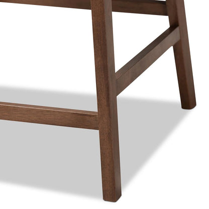 Dark Grey Fabric Upholstered Walnut Finished 2-Piece Wood Counter Stool Set